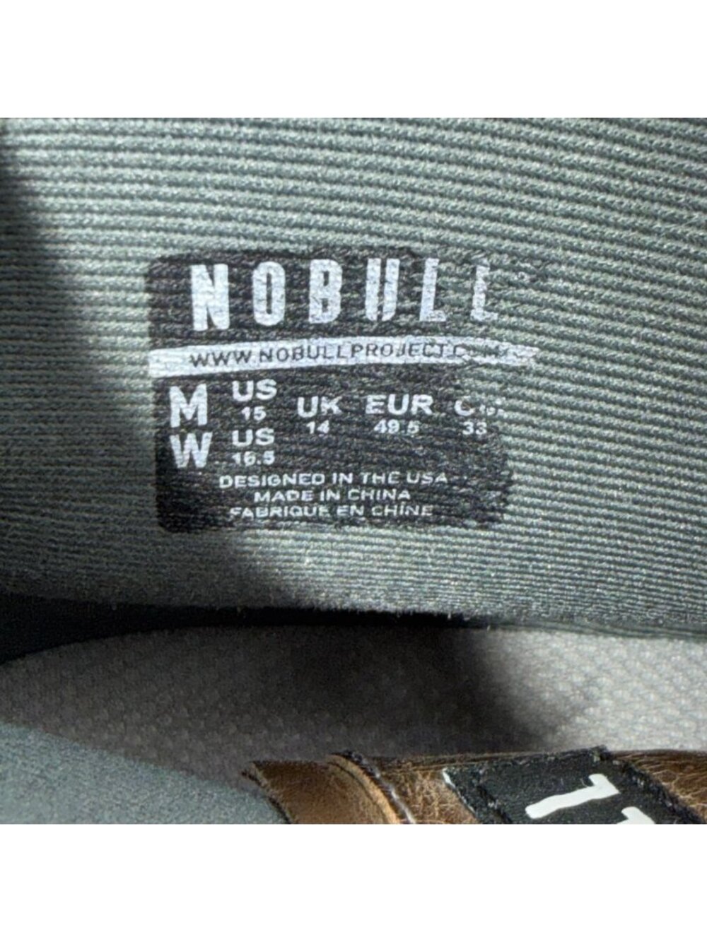 NOBULL High-Top Trainer Coffee Perforated Leather Gray Sole Mens Size 15 Sneaker - Picture 10 of 13